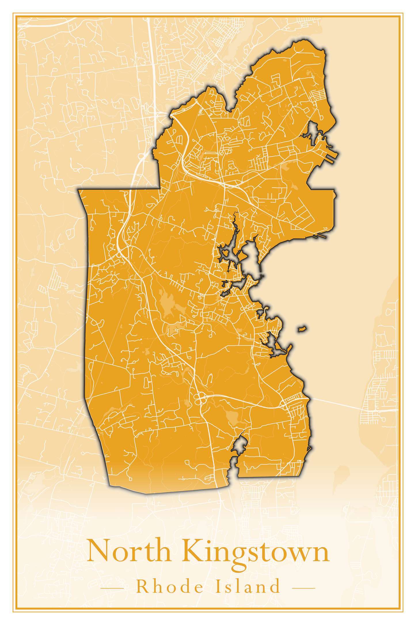 Rhode Island Towns - Street Map (New Shoreham - North Providence)