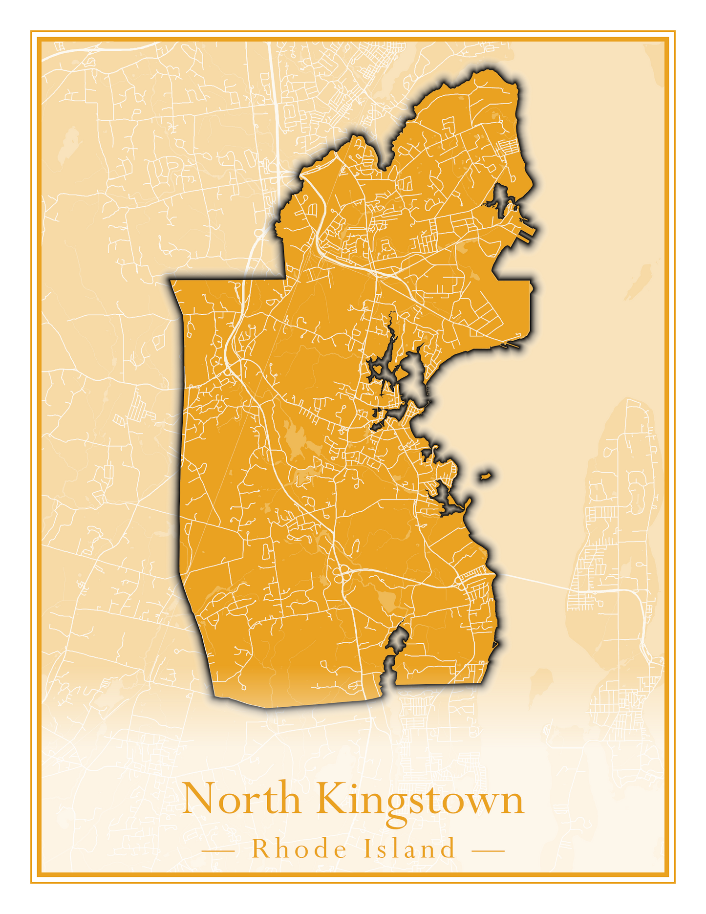 Rhode Island Towns - Street Map (New Shoreham - North Providence)