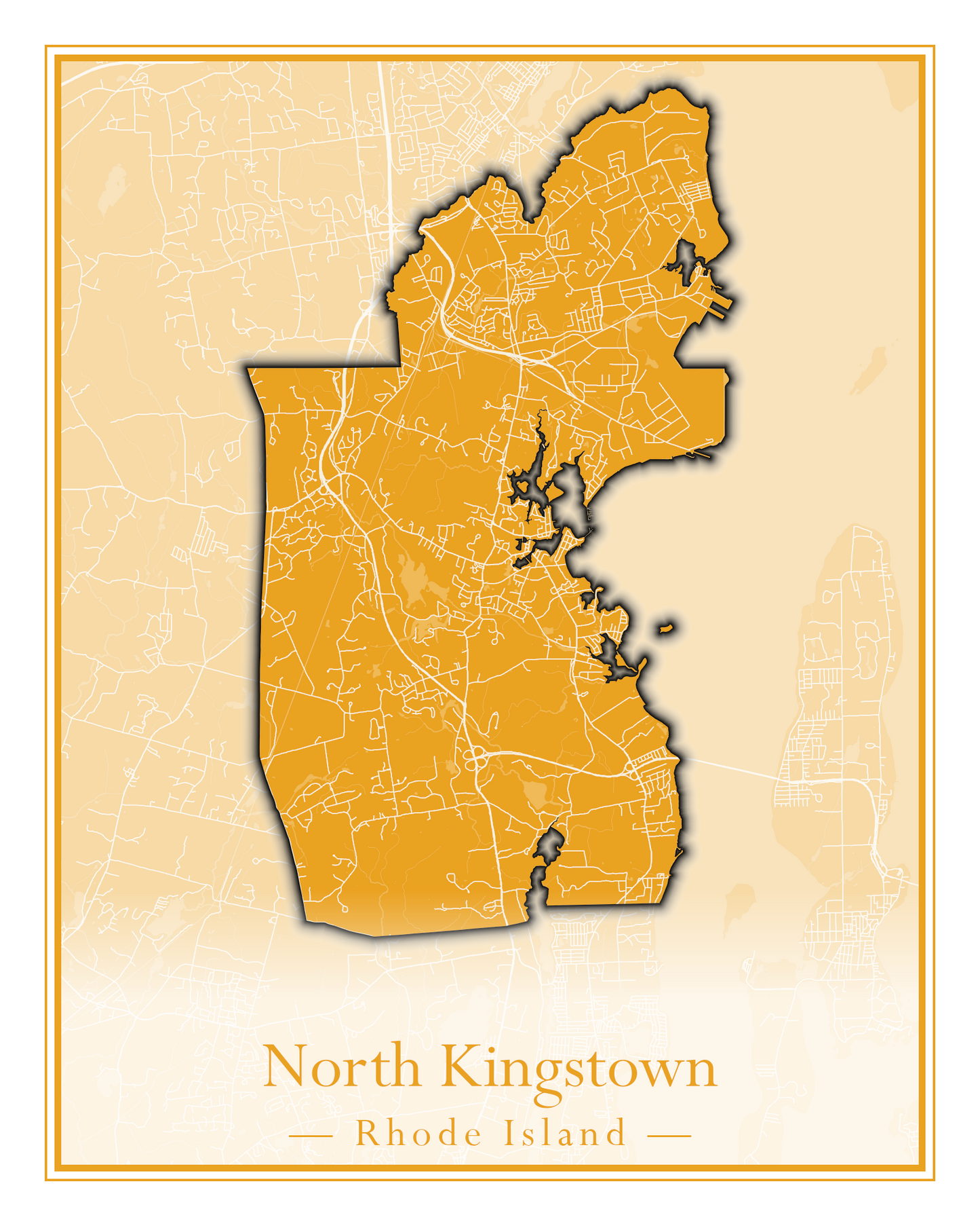 Rhode Island Towns - Street Map (New Shoreham - North Providence)