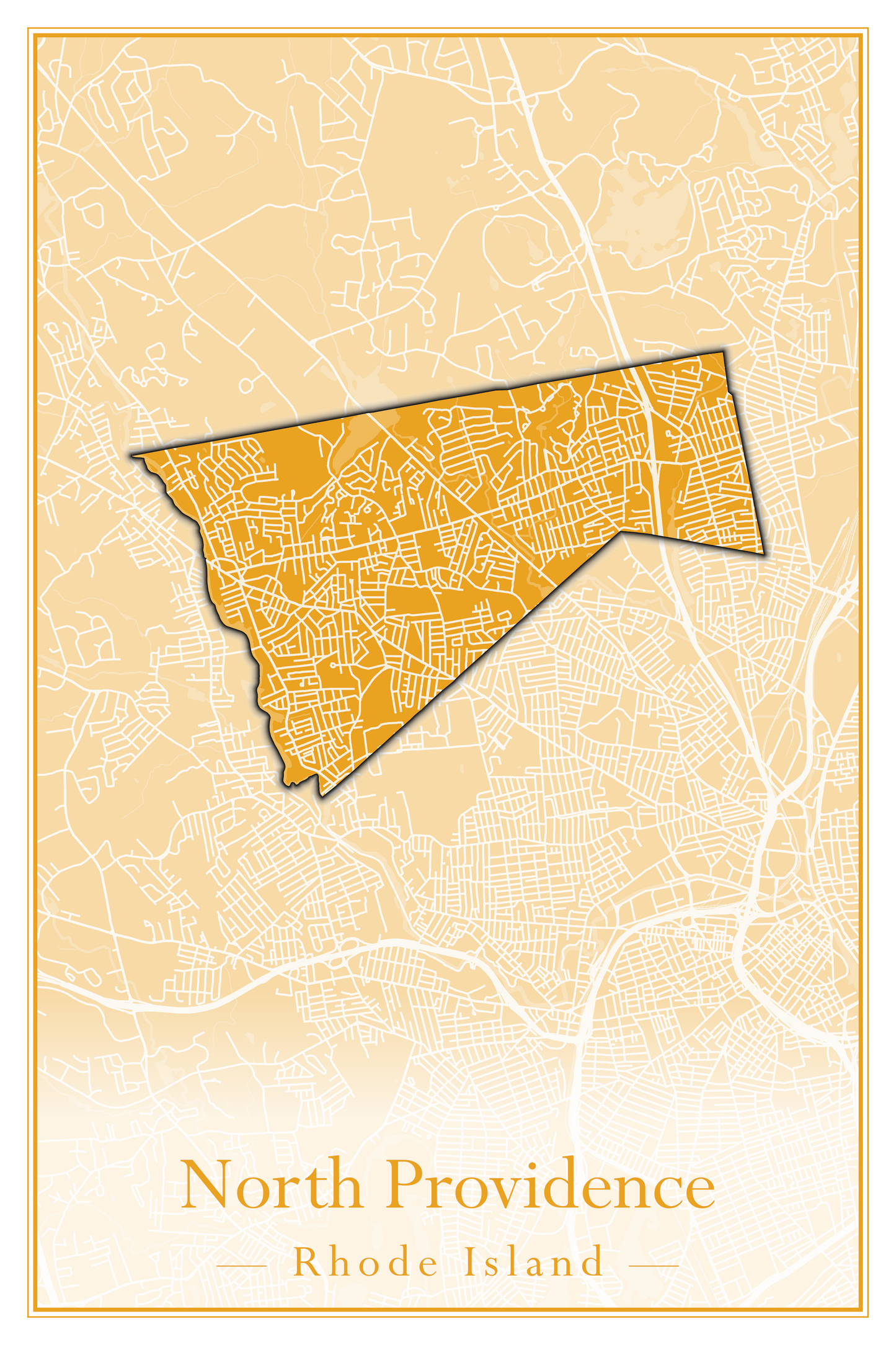 Rhode Island Towns - Street Map (New Shoreham - North Providence)