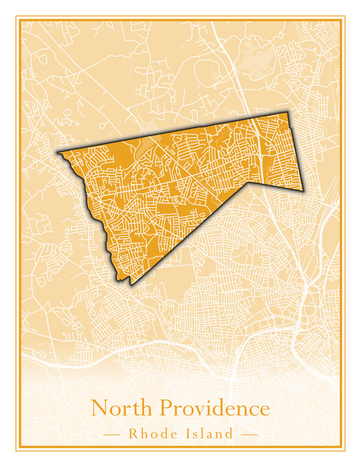 Rhode Island Towns - Street Map (New Shoreham - North Providence)