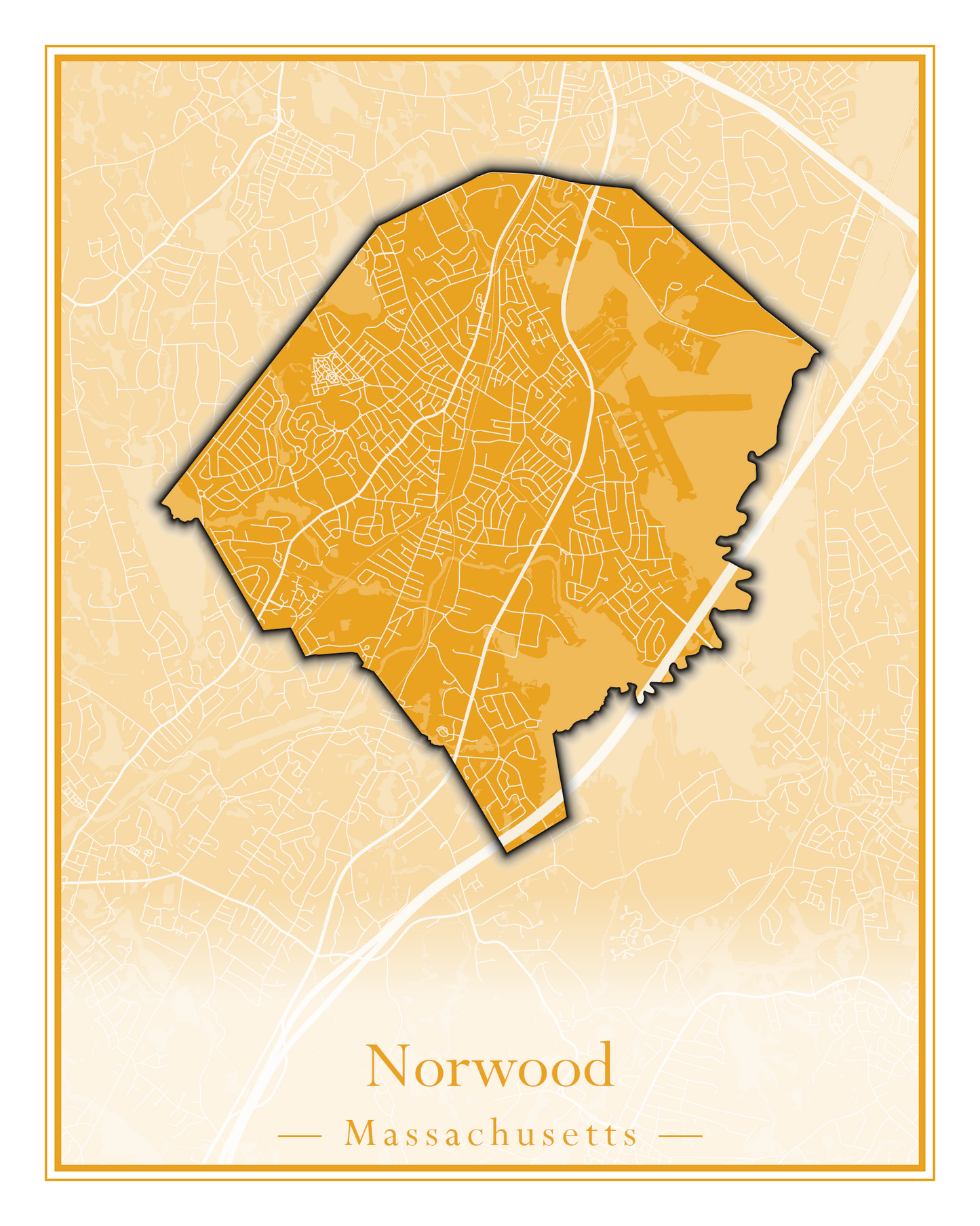 Massachusetts Towns - Street Map (Northfield - Norwood)