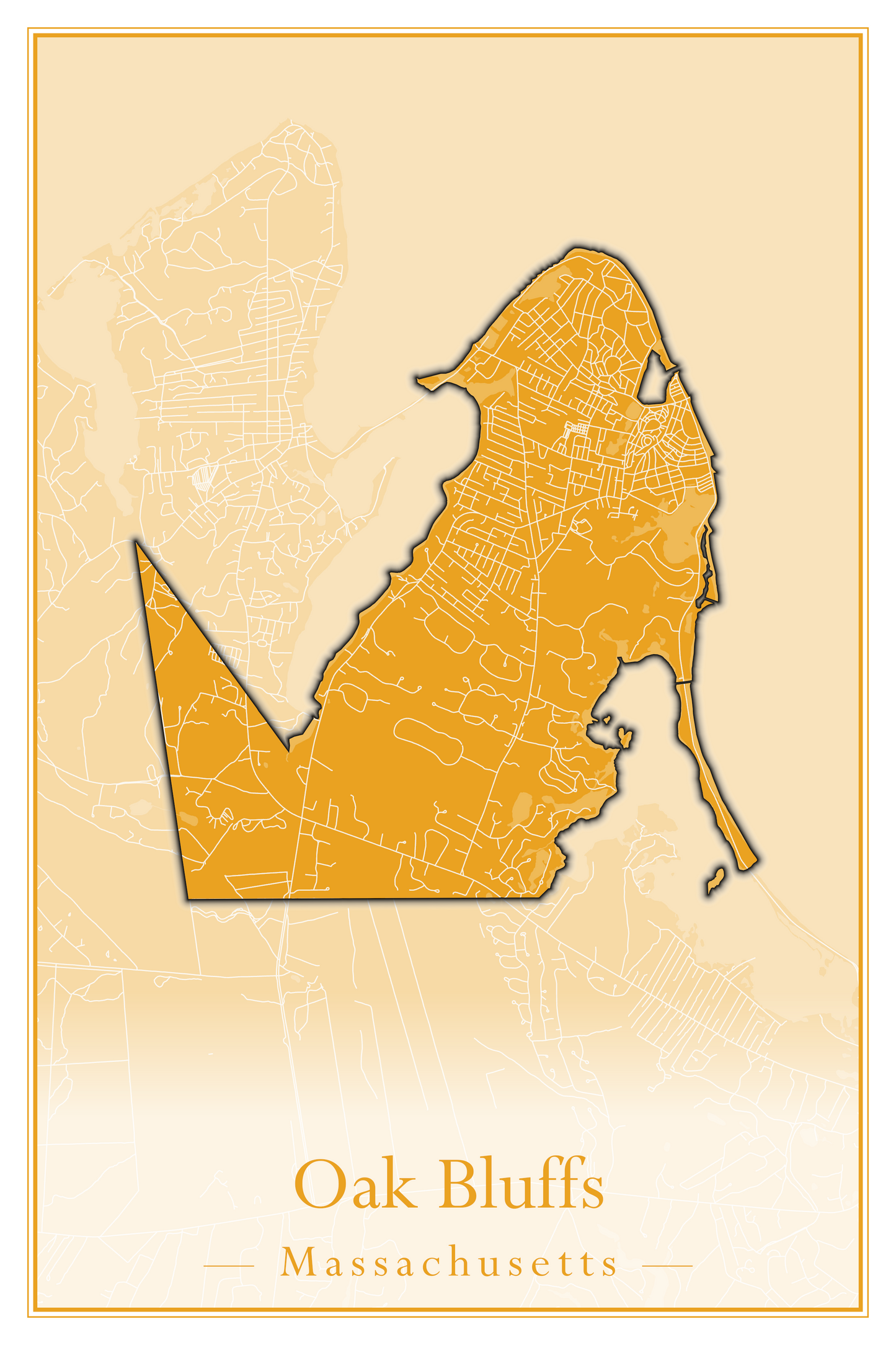 Massachusetts Towns - Street Map (Oak Bluffs - Orleans)