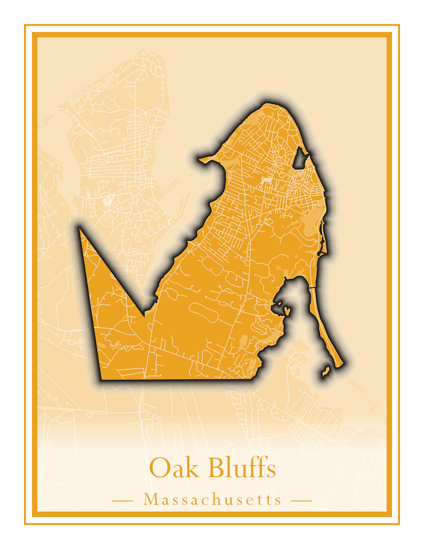 Massachusetts Towns - Street Map (Oak Bluffs - Orleans)