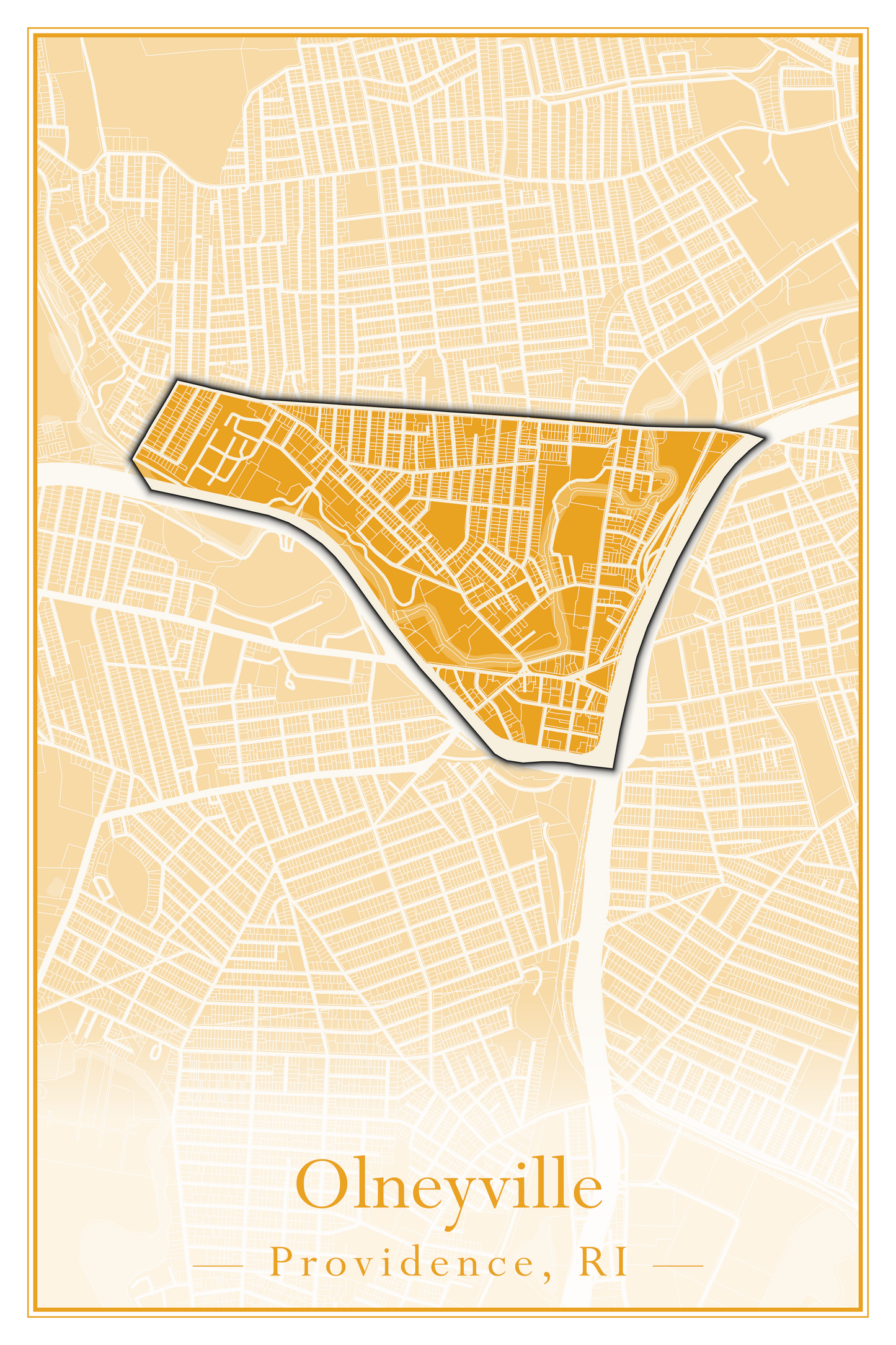 Providence Neighborhoods - Street Map (Mount Hope - Reservoir)