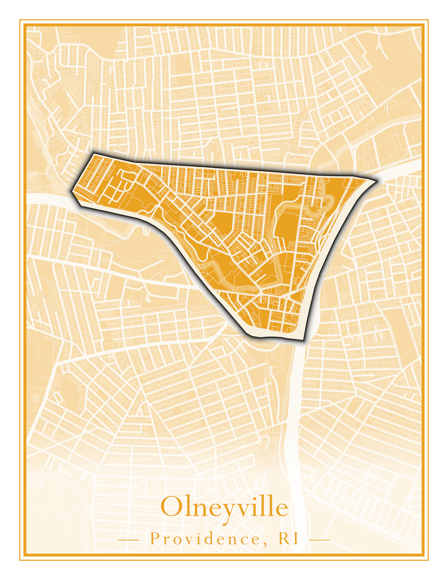 Providence Neighborhoods - Street Map (Mount Hope - Reservoir)