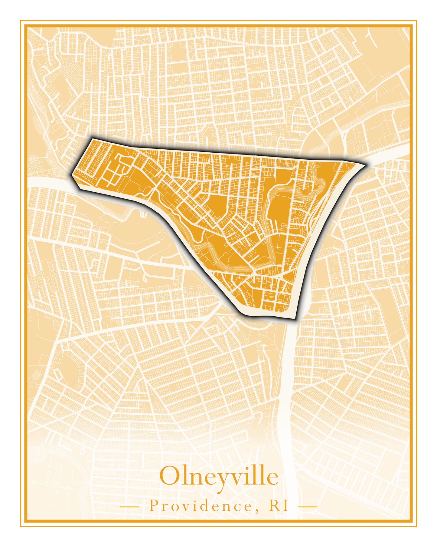 Providence Neighborhoods - Street Map (Mount Hope - Reservoir)