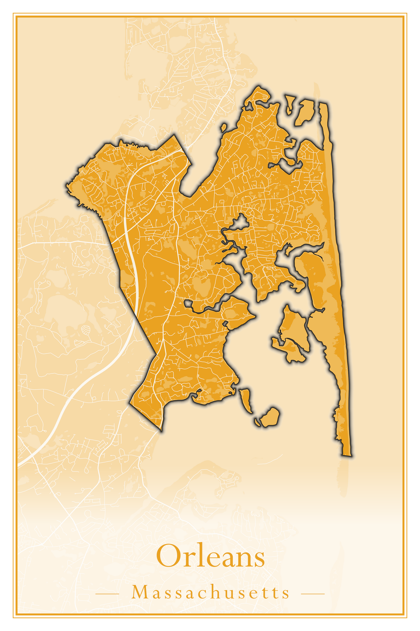 Massachusetts Towns - Street Map (Oak Bluffs - Orleans)