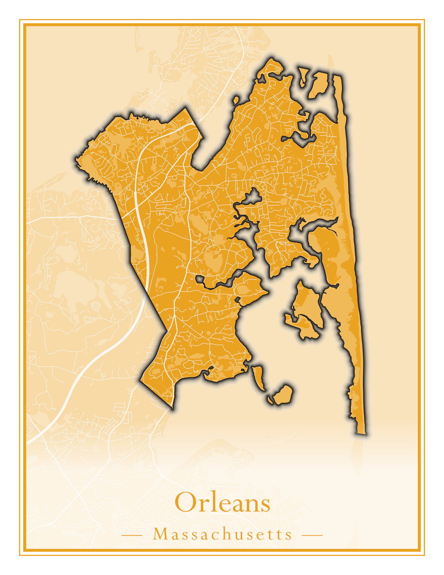 Massachusetts Towns - Street Map (Oak Bluffs - Orleans)