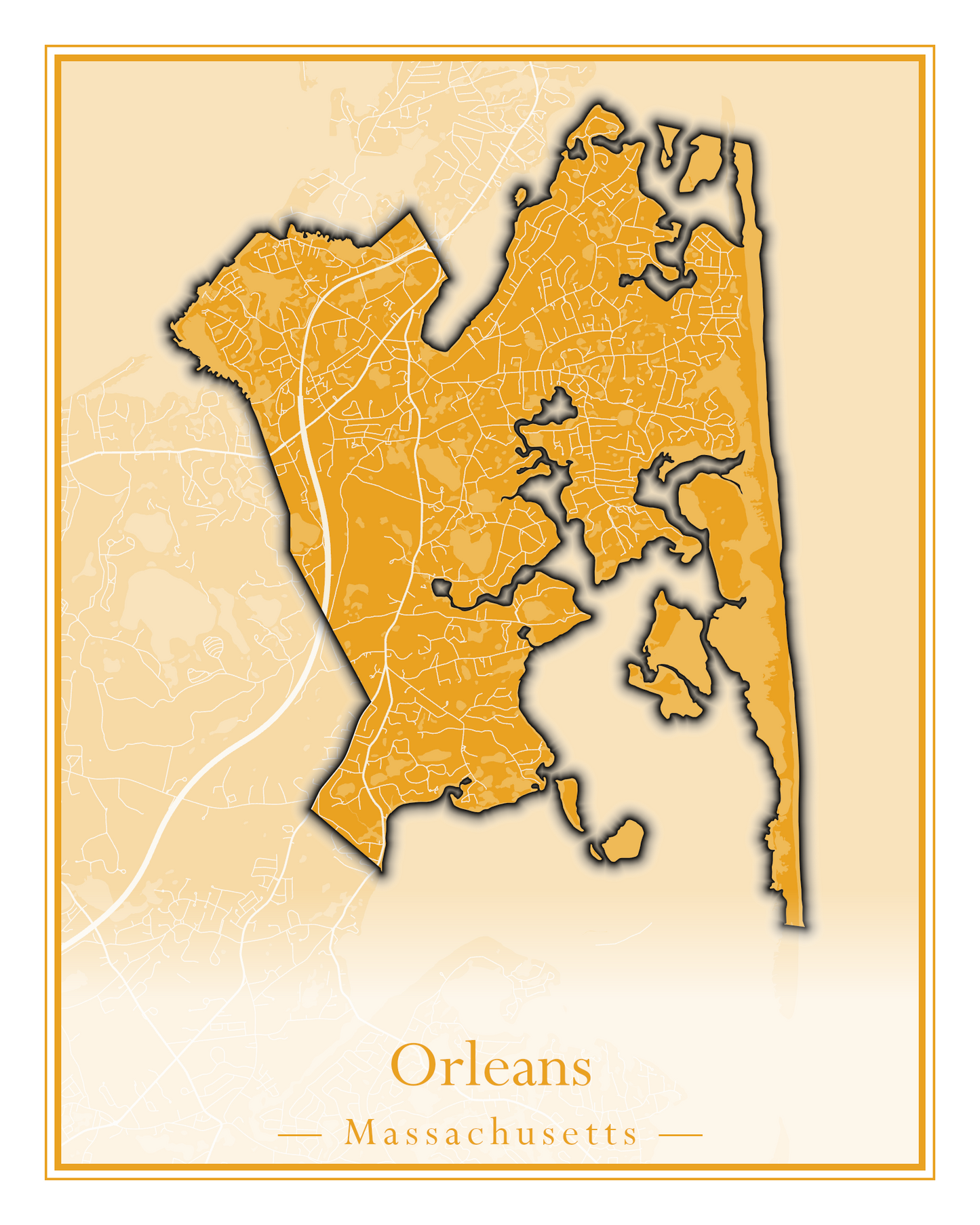 Massachusetts Towns - Street Map (Oak Bluffs - Orleans)