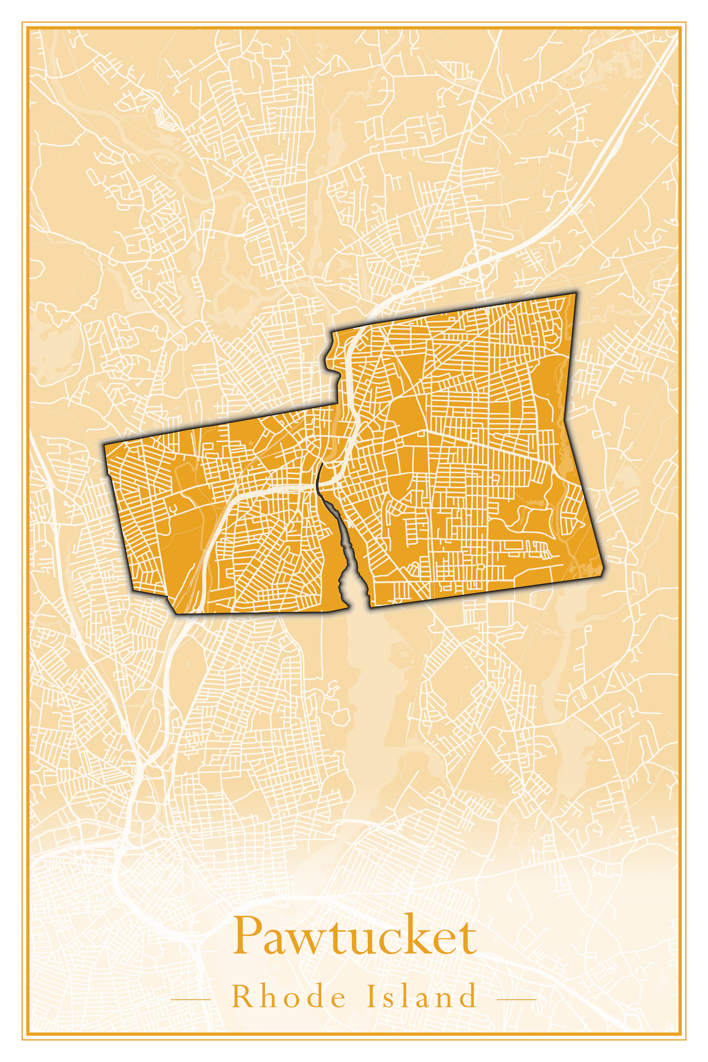 Rhode Island Towns - Street Map (North Smithfield - Providence)