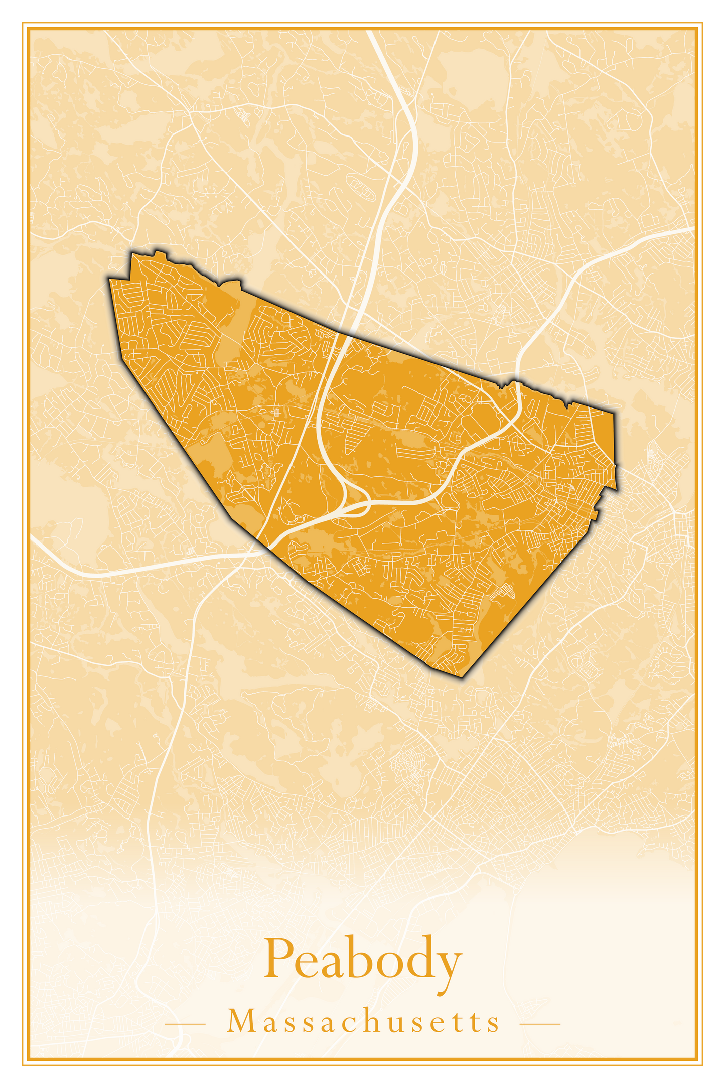 Massachusetts Towns - Street Map (Peabody - Pepperell)