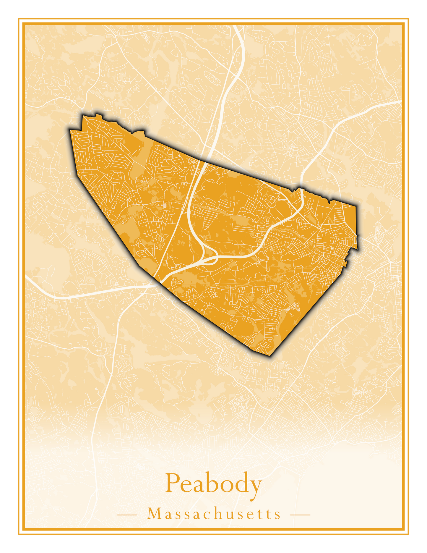 Massachusetts Towns - Street Map (Peabody - Pepperell)