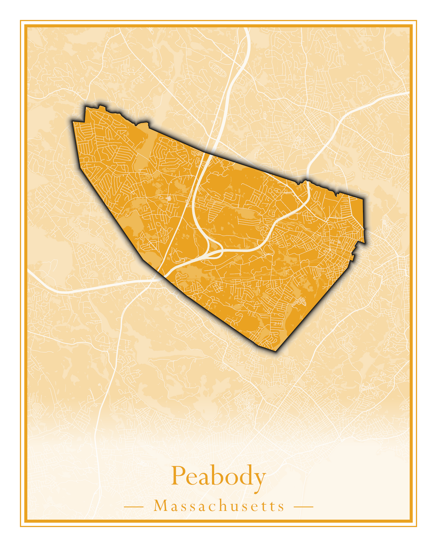 Massachusetts Towns - Street Map (Peabody - Pepperell)