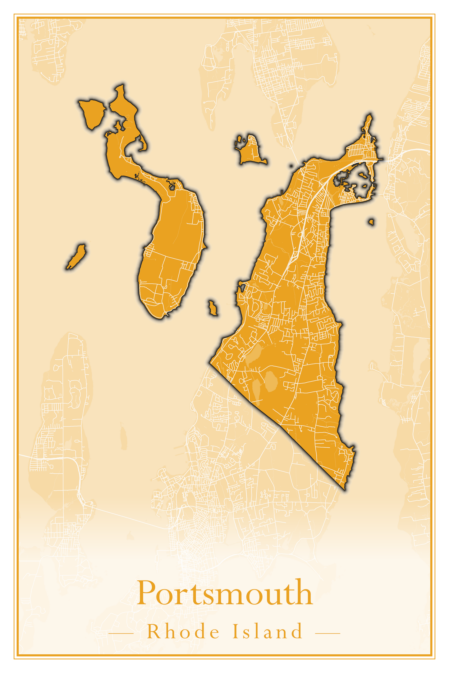 Rhode Island Towns - Street Map (North Smithfield - Providence)