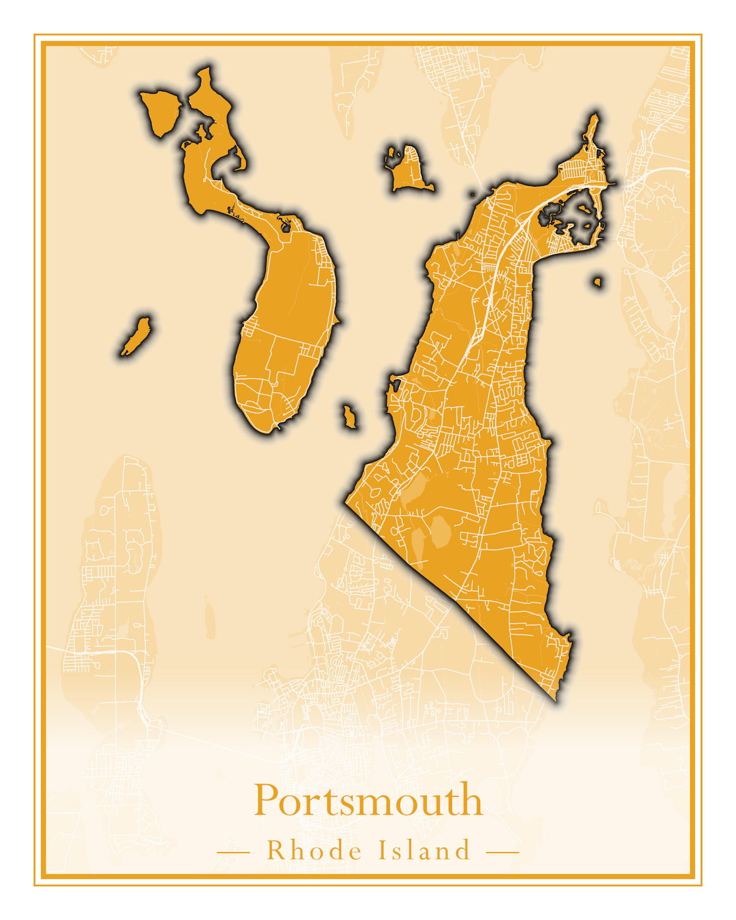 Rhode Island Towns - Street Map (North Smithfield - Providence)