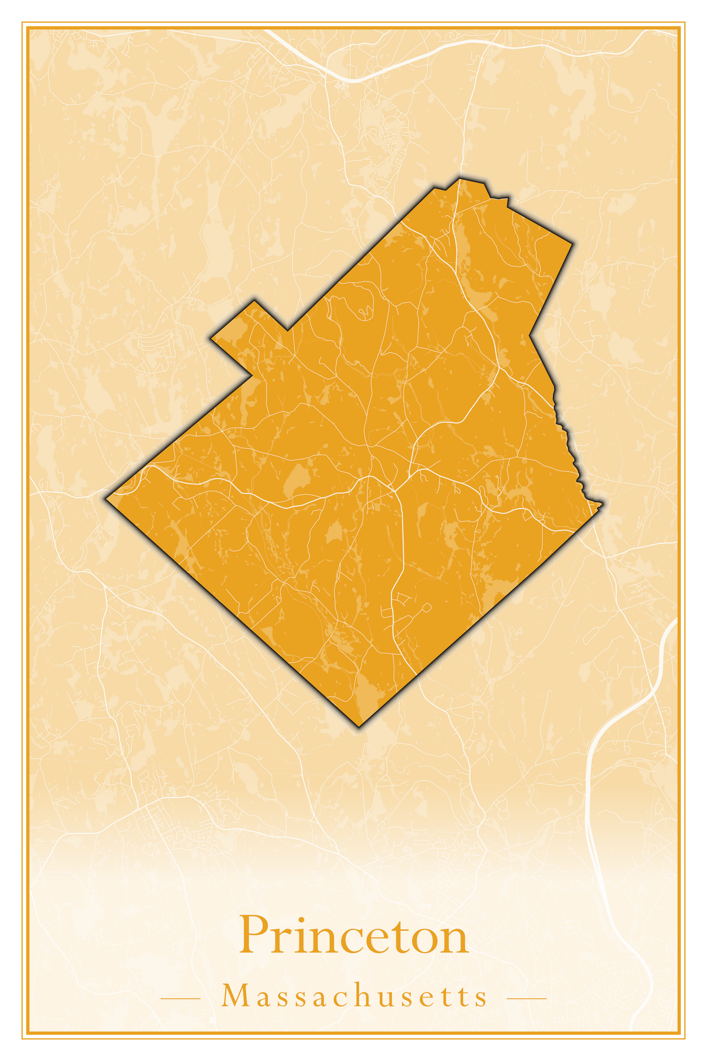 Massachusetts Towns - Street Map (Princeton - Randolph)