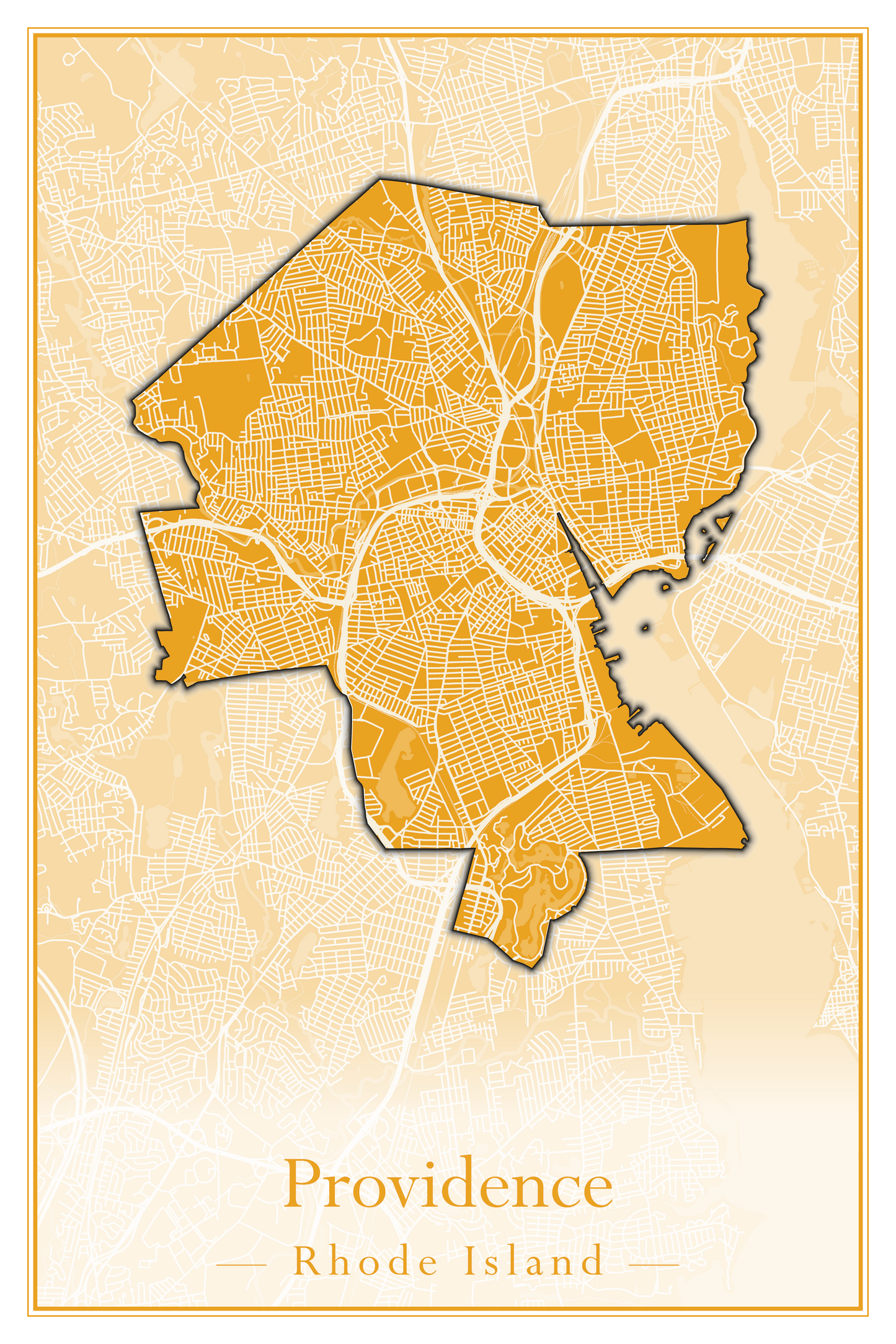 Rhode Island Towns - Street Map (North Smithfield - Providence)