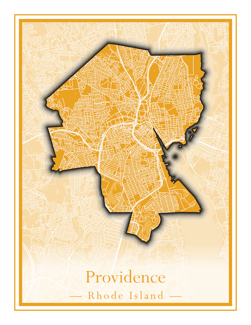 Rhode Island Towns - Street Map (North Smithfield - Providence)