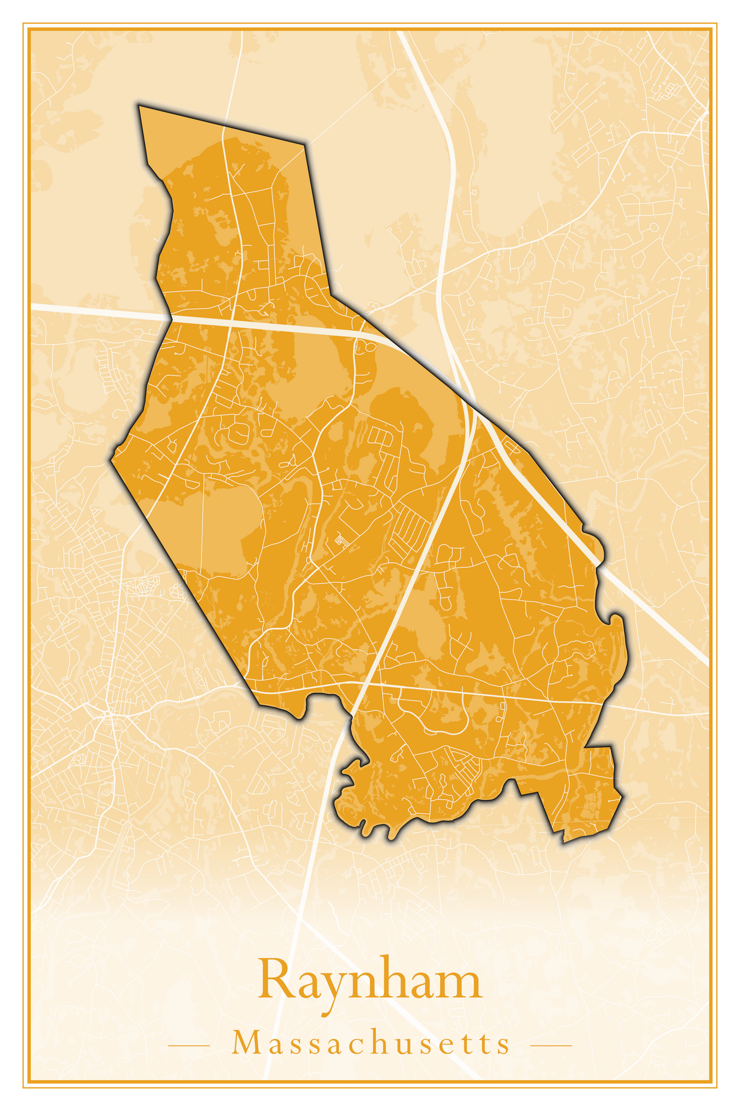 Massachusetts Towns - Street Map (Raynham - Revere)