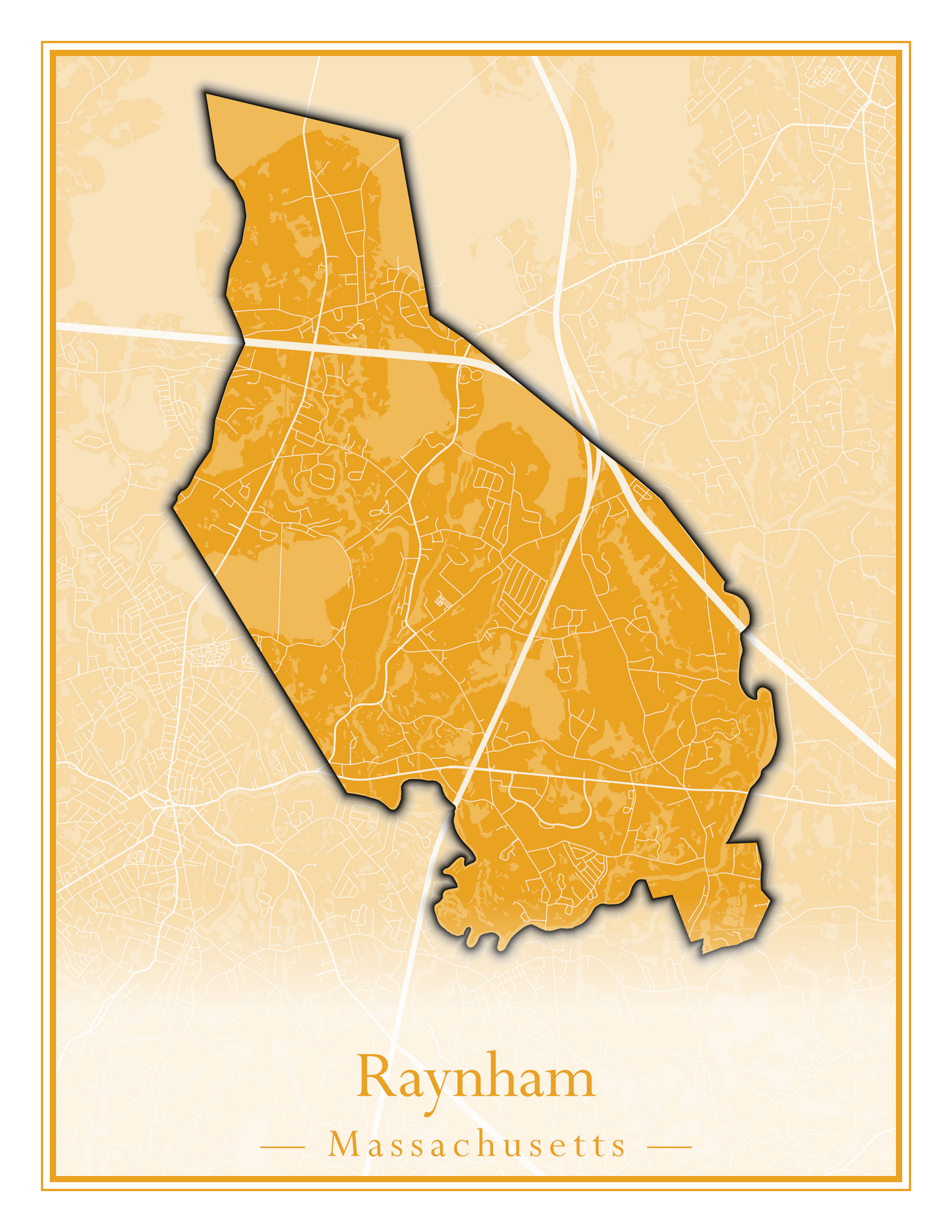 Massachusetts Towns - Street Map (Raynham - Revere)