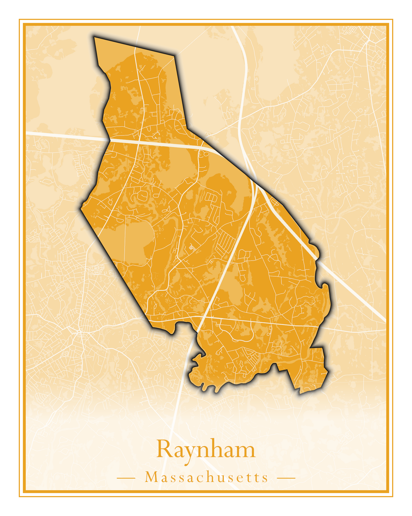 Massachusetts Towns - Street Map (Raynham - Revere)