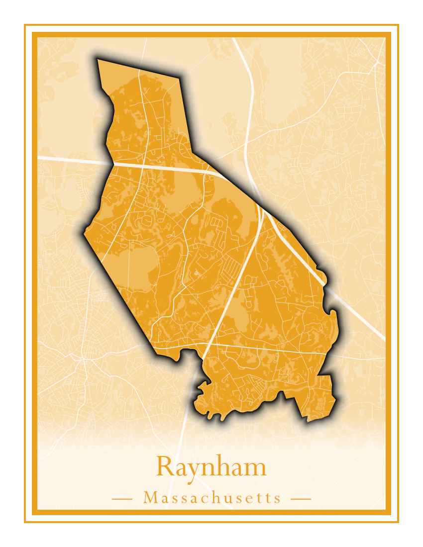 Massachusetts Towns - Street Map (Raynham - Revere)