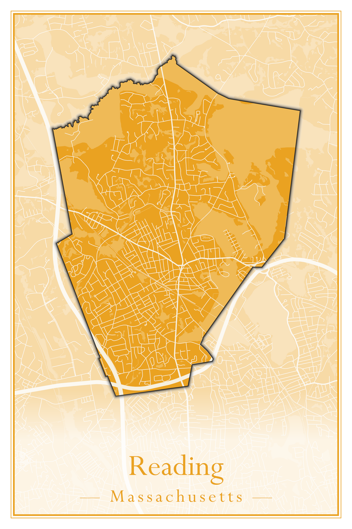 Massachusetts Towns - Street Map (Raynham - Revere)