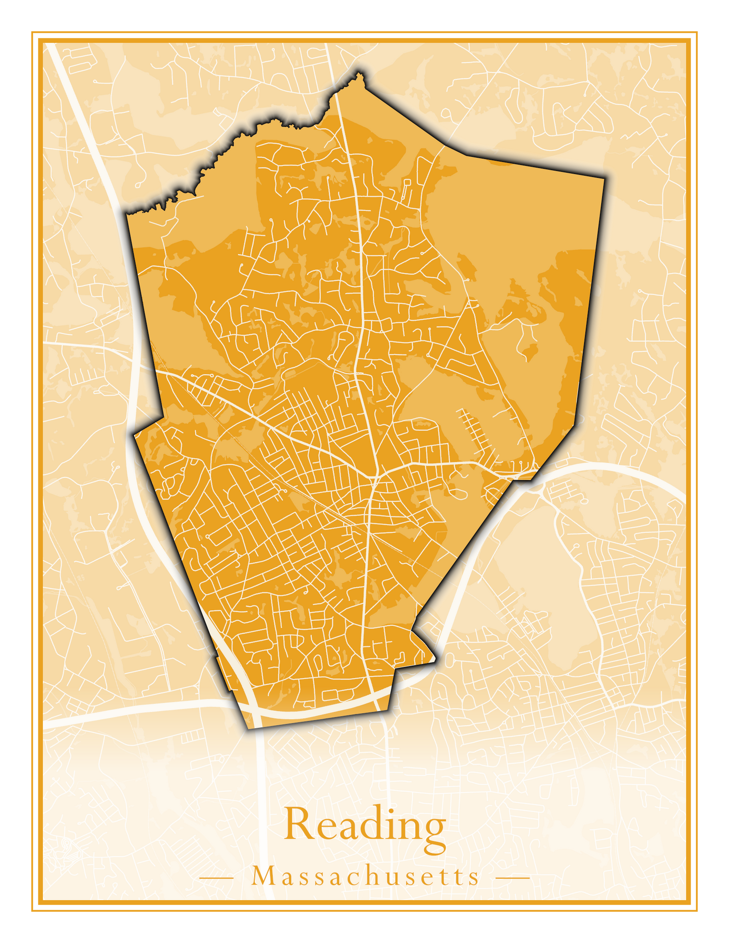 Massachusetts Towns - Street Map (Raynham - Revere)