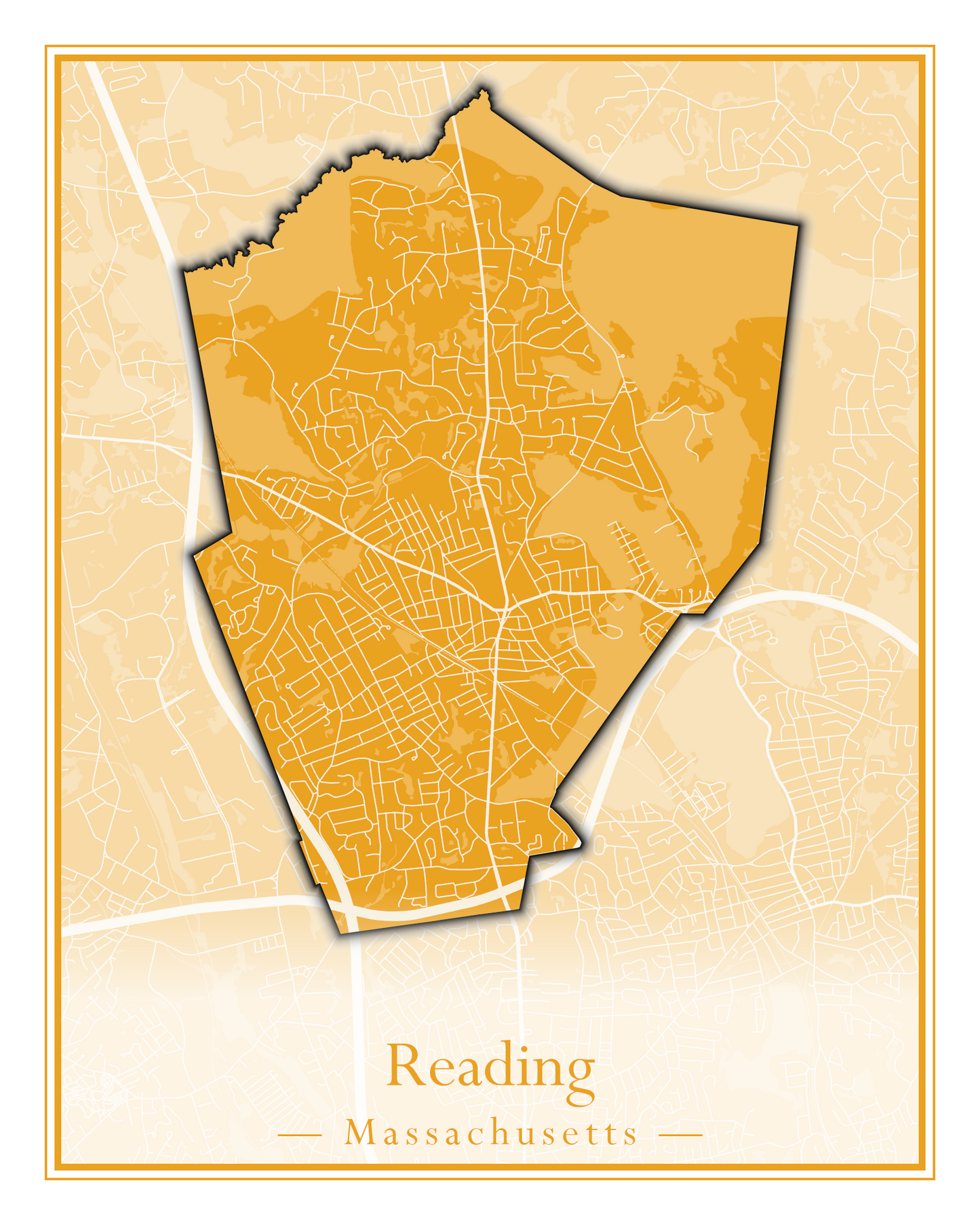 Massachusetts Towns - Street Map (Raynham - Revere)