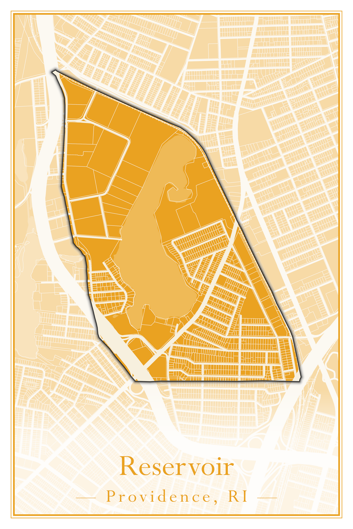 Providence Neighborhoods - Street Map (Mount Hope - Reservoir)