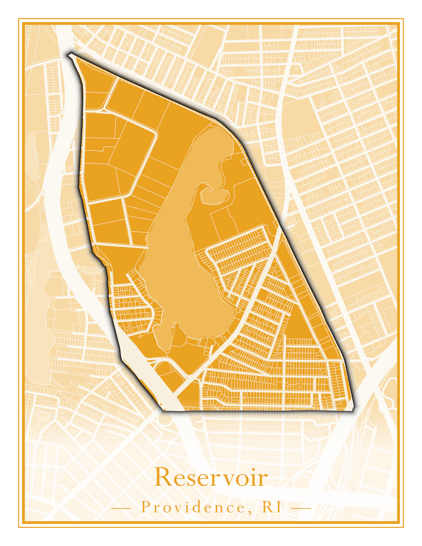 Providence Neighborhoods - Street Map (Mount Hope - Reservoir)