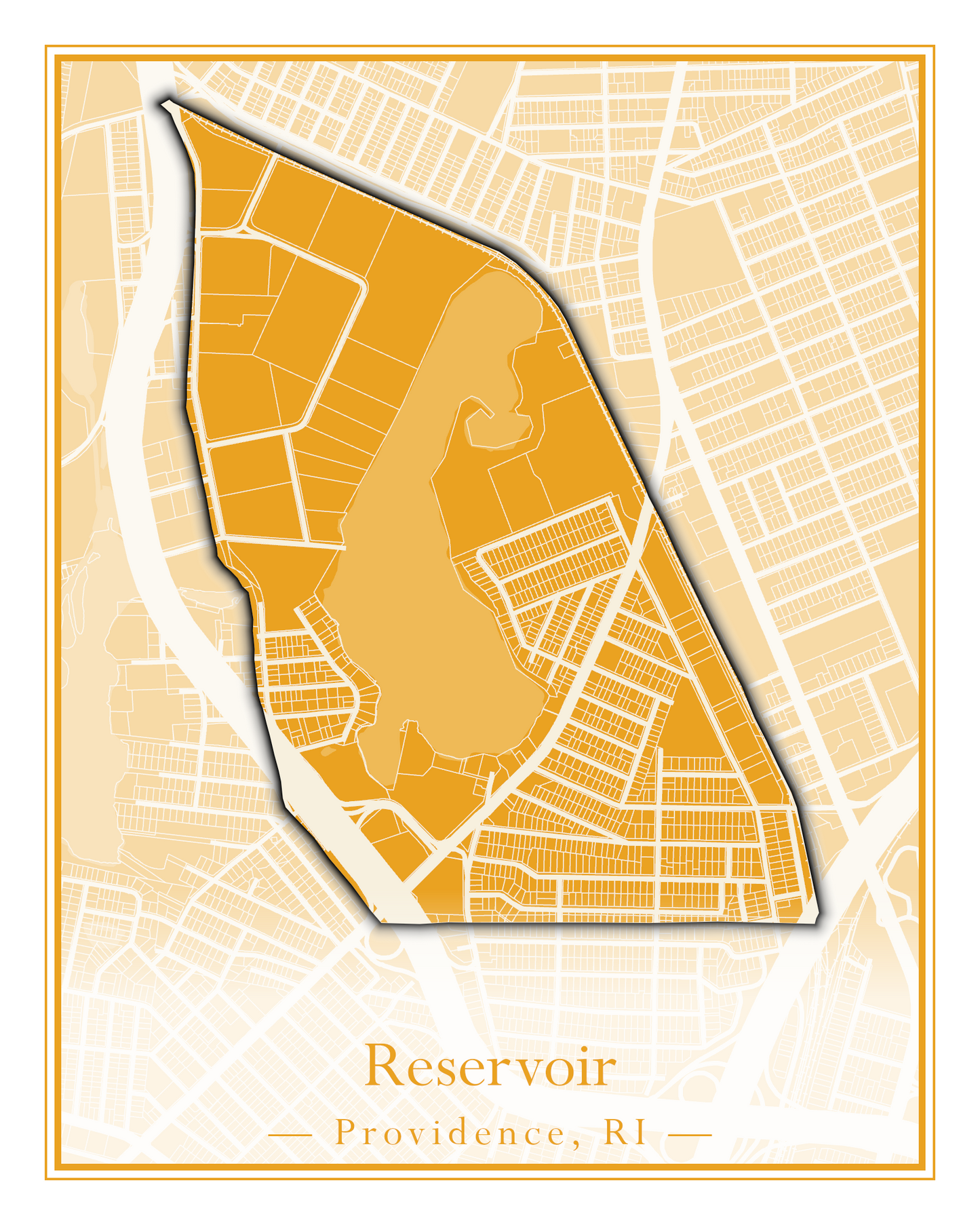 Providence Neighborhoods - Street Map (Mount Hope - Reservoir)