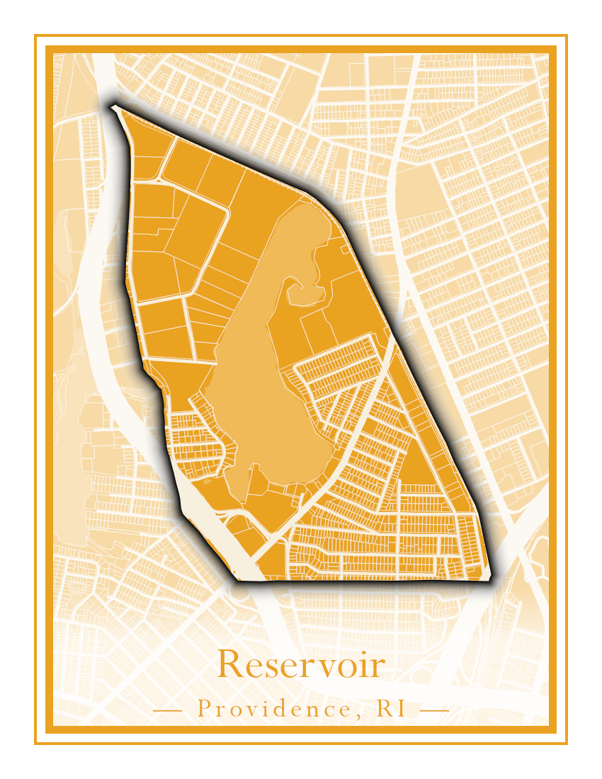 Providence Neighborhoods - Street Map (Mount Hope - Reservoir)