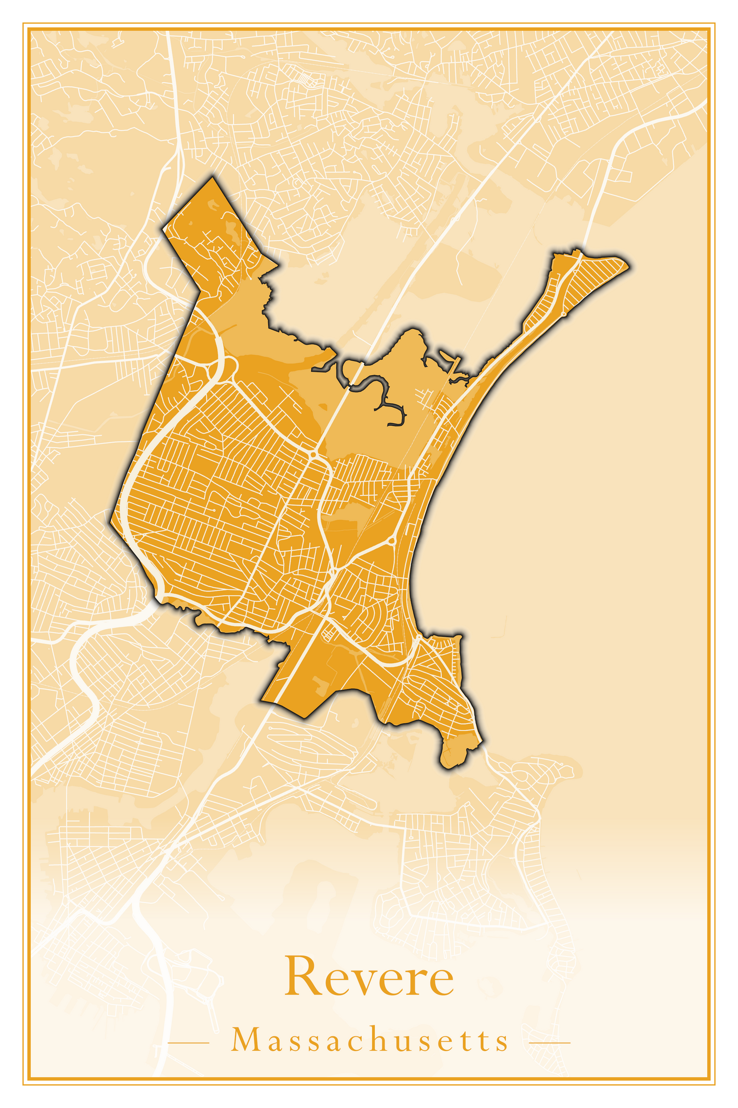 Massachusetts Towns - Street Map (Raynham - Revere)