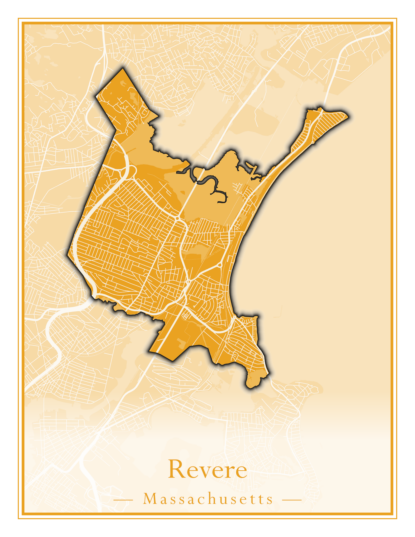 Massachusetts Towns - Street Map (Raynham - Revere)