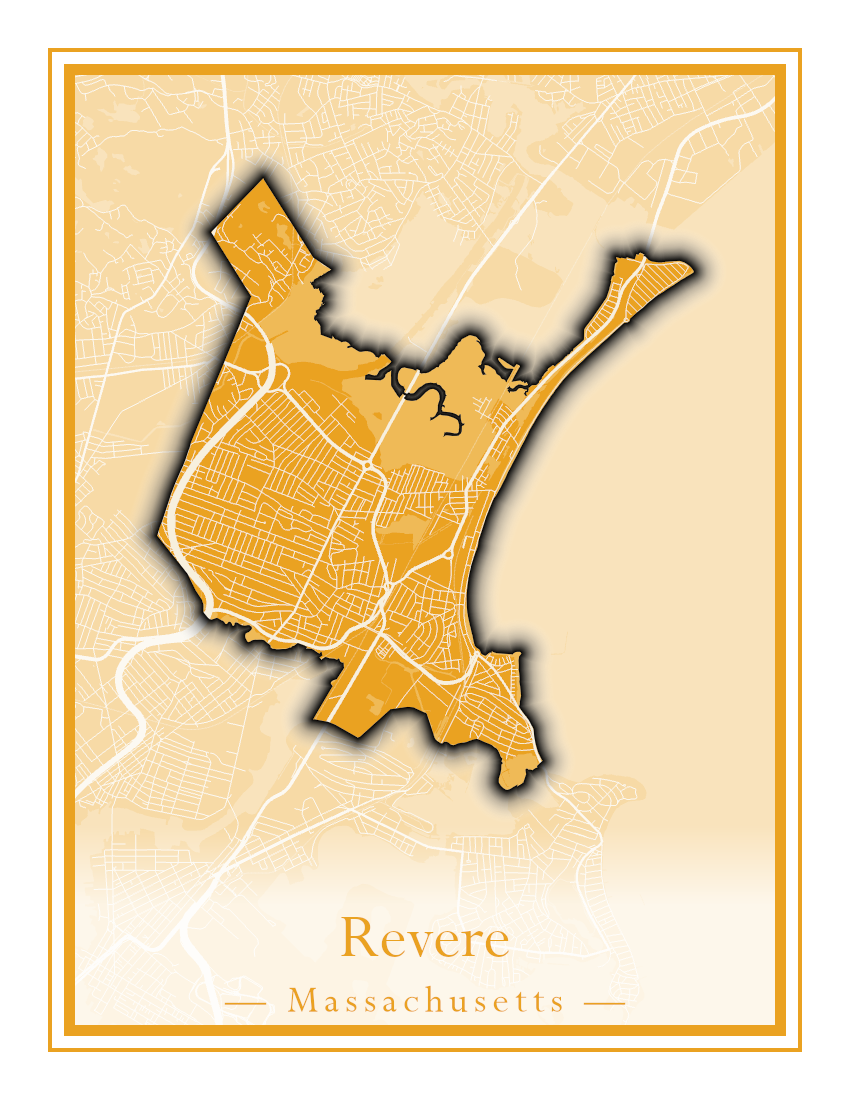 Massachusetts Towns - Street Map (Raynham - Revere)