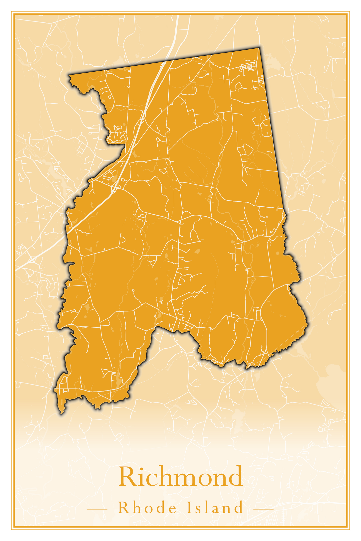 Rhode Island Towns - Street Map (Richmond - South Kingstown)