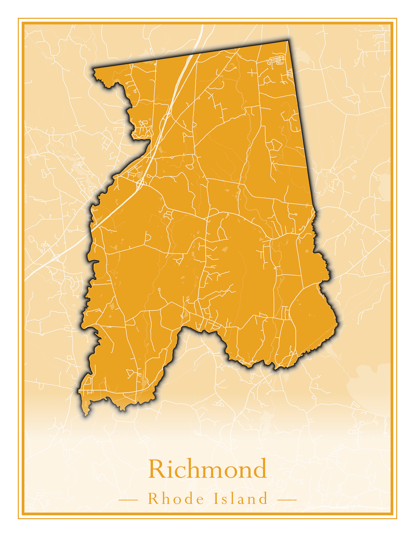 Rhode Island Towns - Street Map (Richmond - South Kingstown)