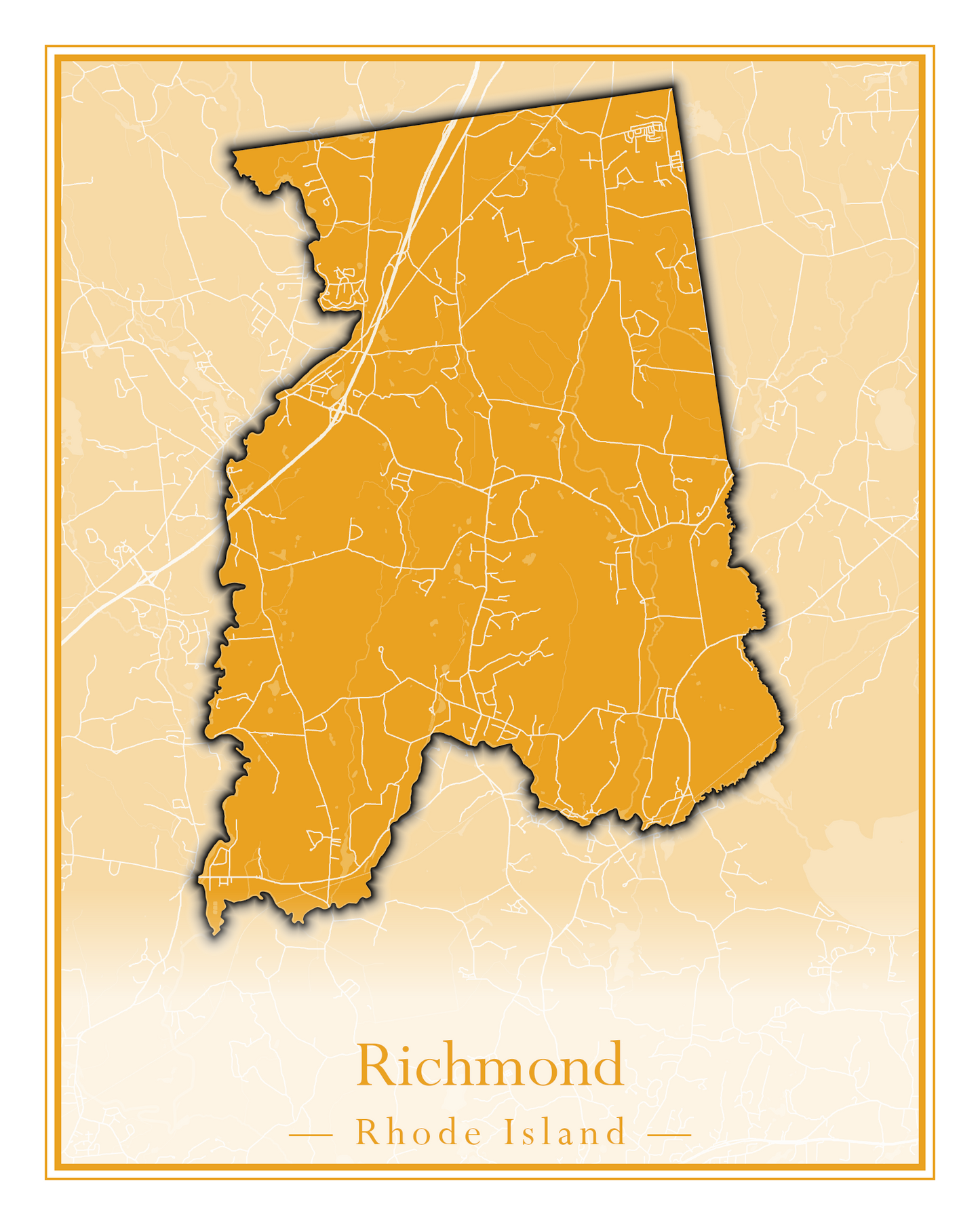 Rhode Island Towns - Street Map (Richmond - South Kingstown)