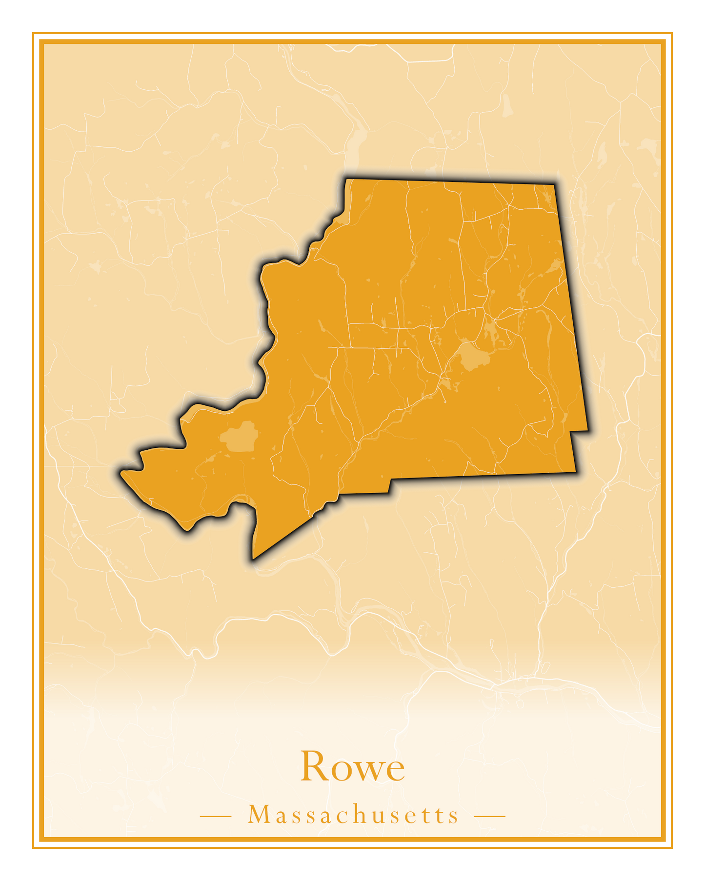 Massachusetts Towns - Street Map (Rowe - Russell)