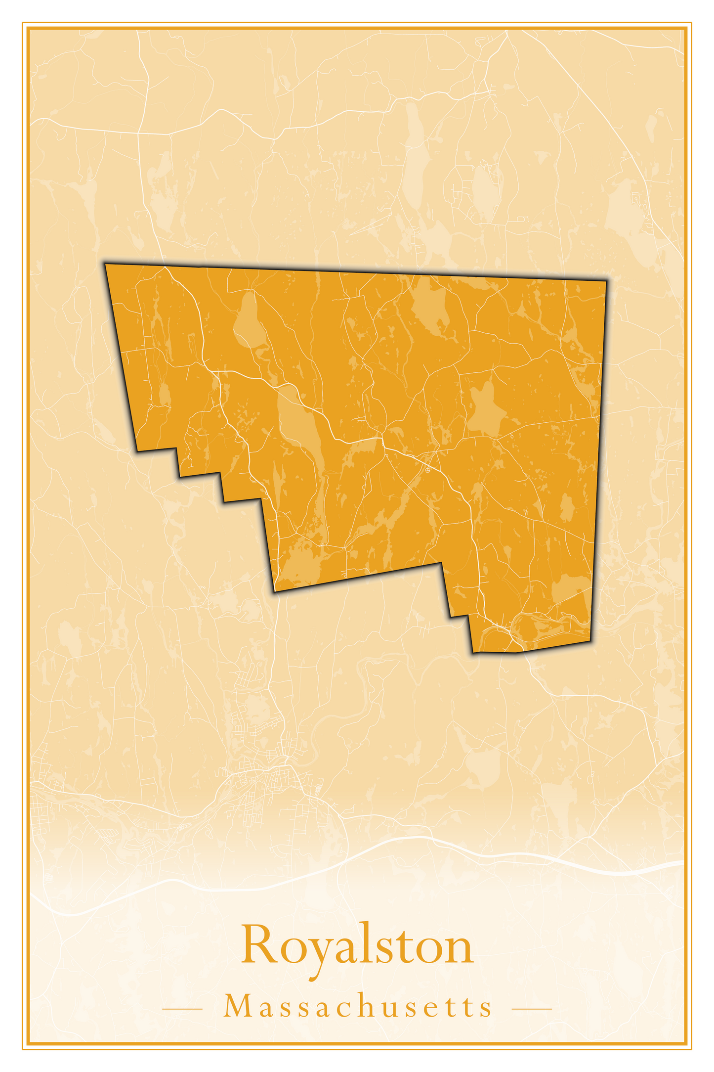 Massachusetts Towns - Street Map (Rowe - Russell)