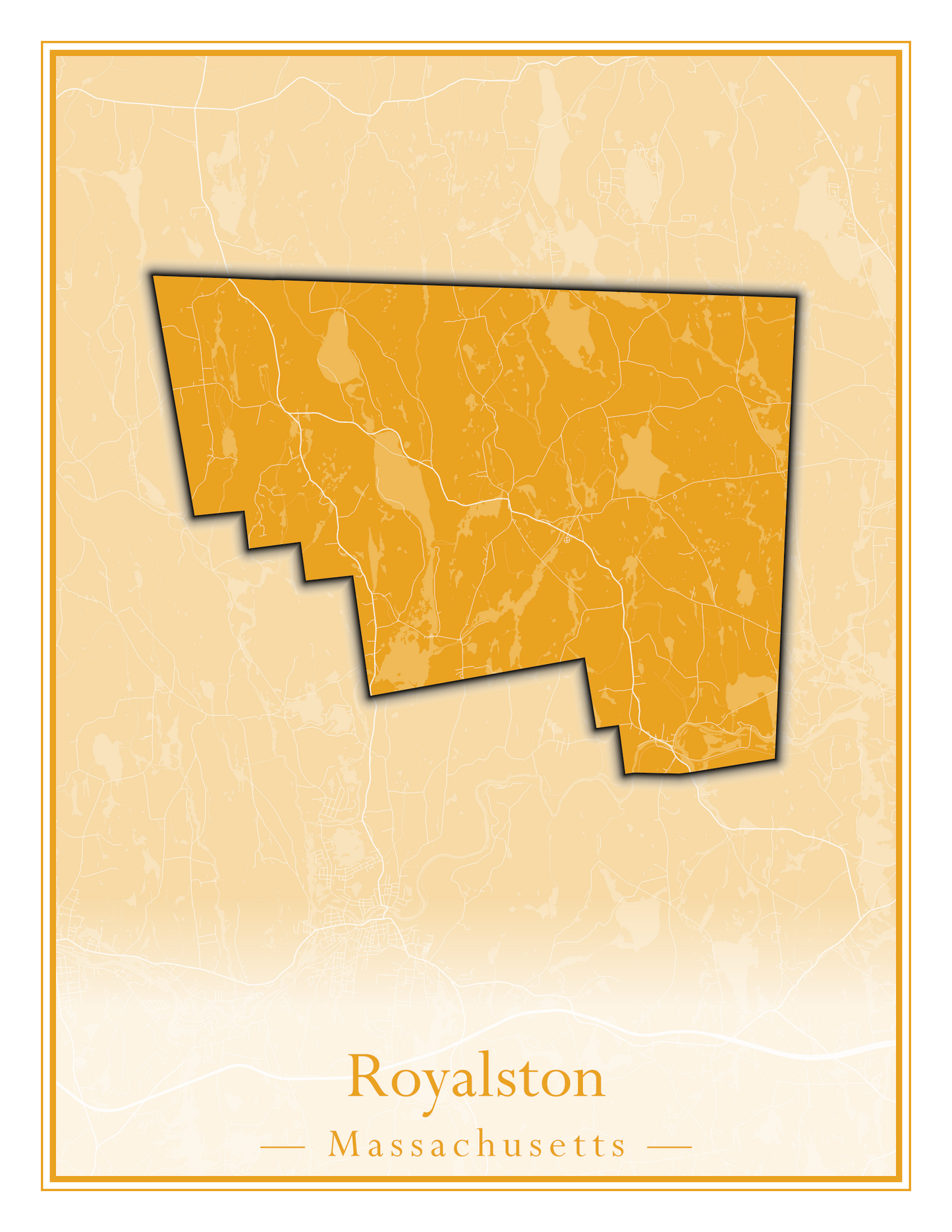 Massachusetts Towns - Street Map (Rowe - Russell)