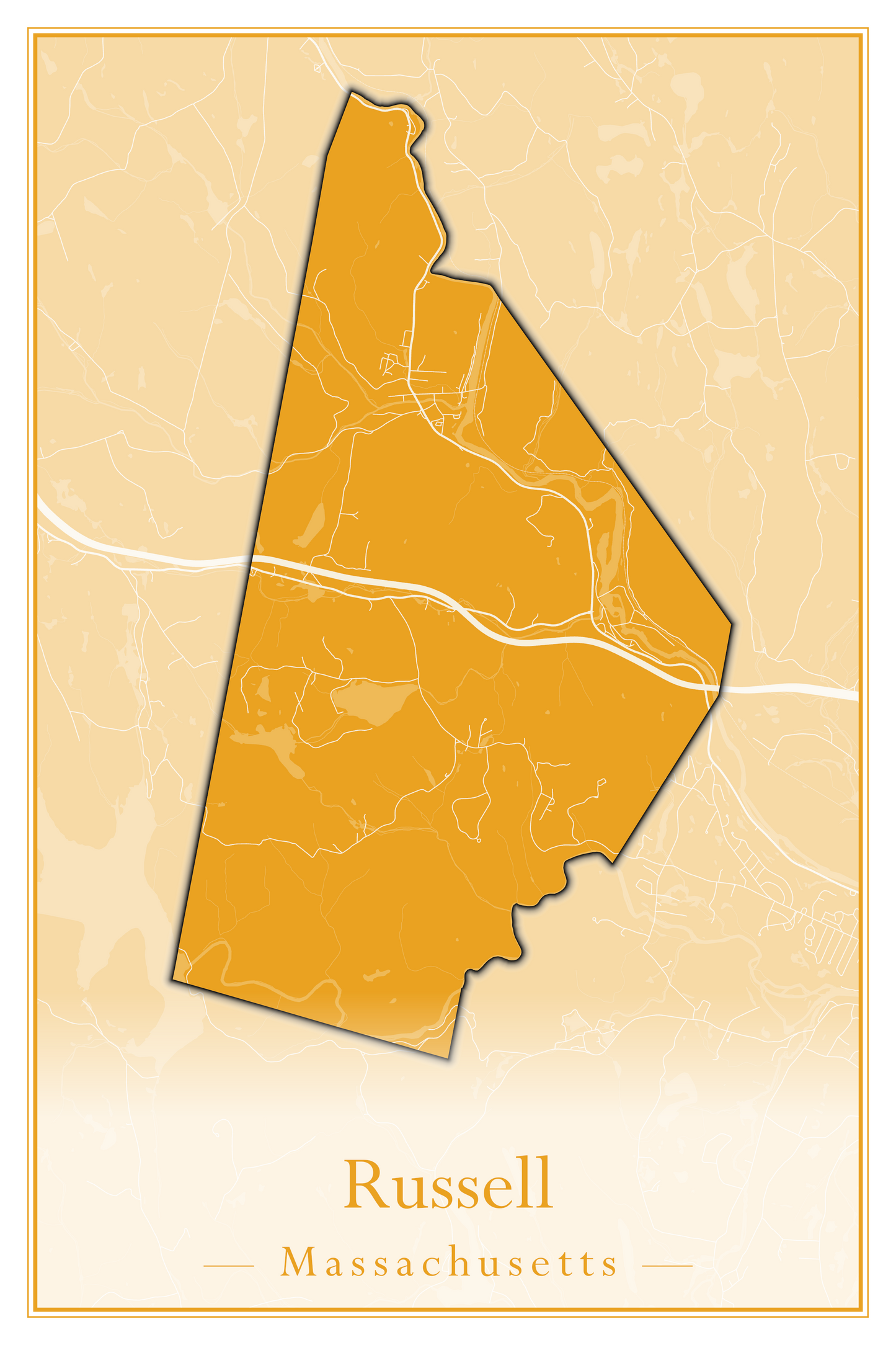 Massachusetts Towns - Street Map (Rowe - Russell)