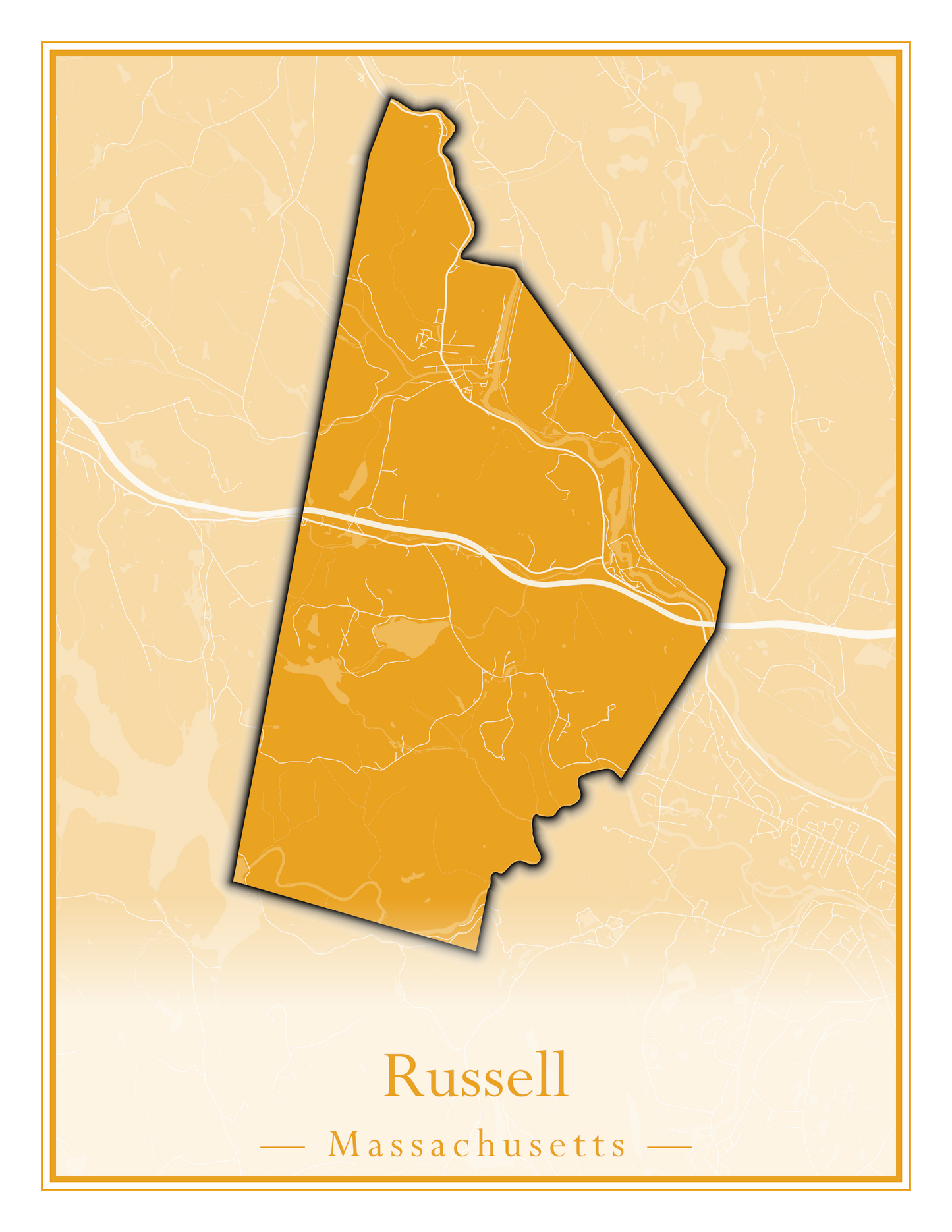 Massachusetts Towns - Street Map (Rowe - Russell)