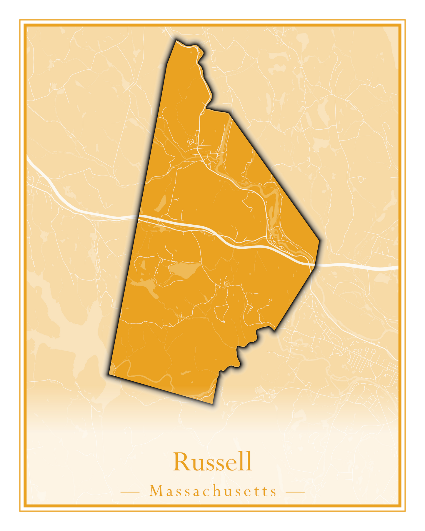 Massachusetts Towns - Street Map (Rowe - Russell)