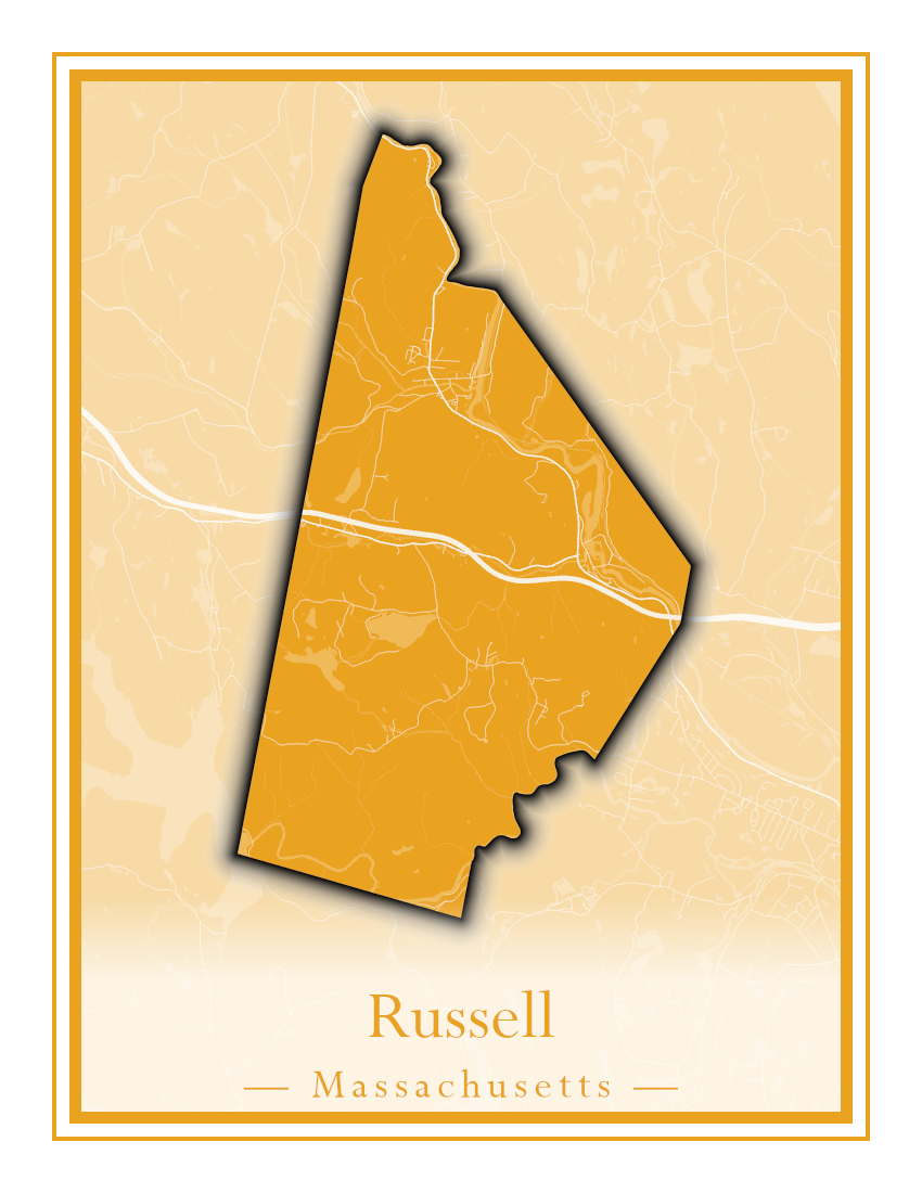 Massachusetts Towns - Street Map (Rowe - Russell)