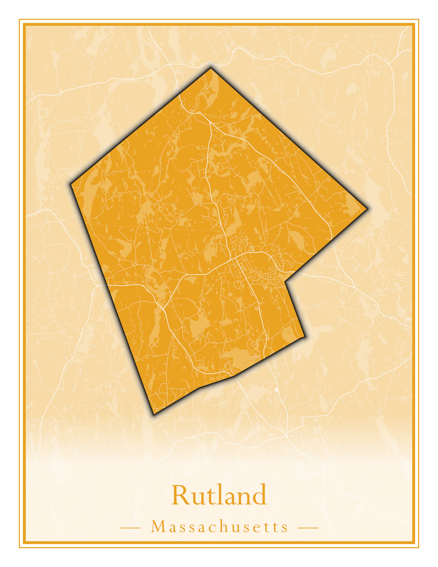 Massachusetts Towns - Street Map (Rutland - Sandisfield)