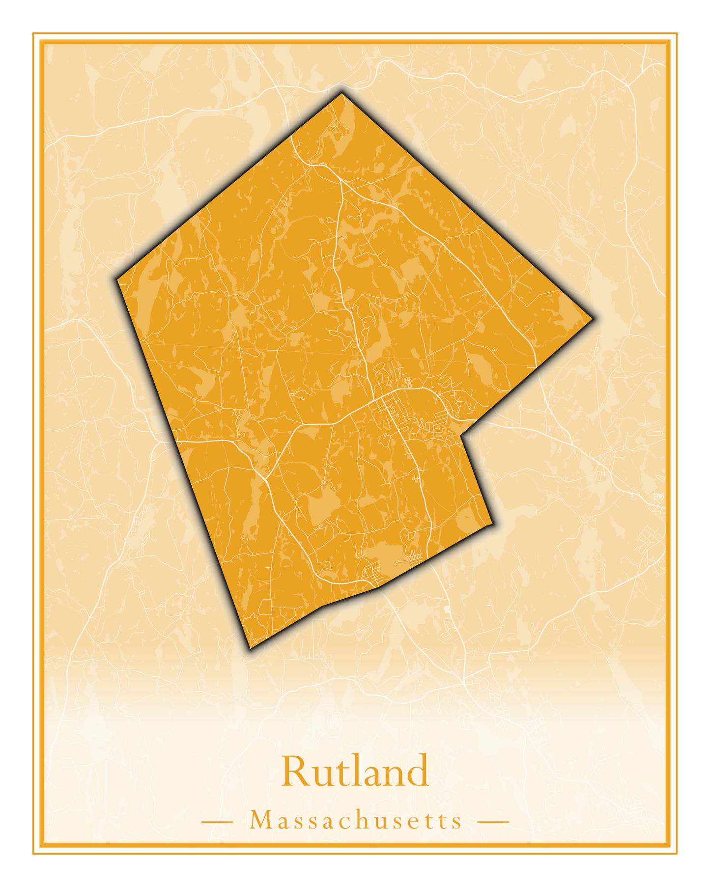 Massachusetts Towns - Street Map (Rutland - Sandisfield)