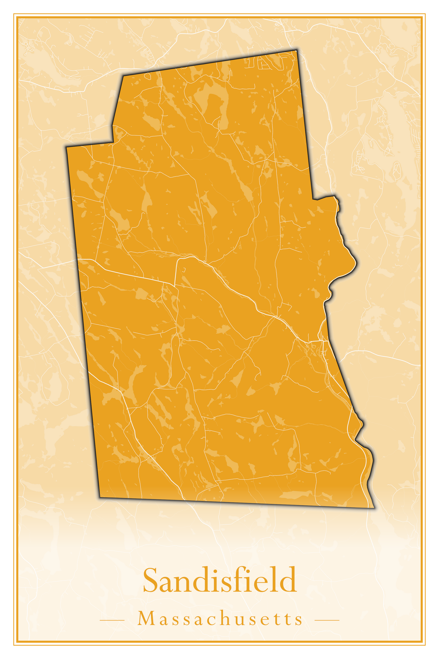 Massachusetts Towns - Street Map (Rutland - Sandisfield)